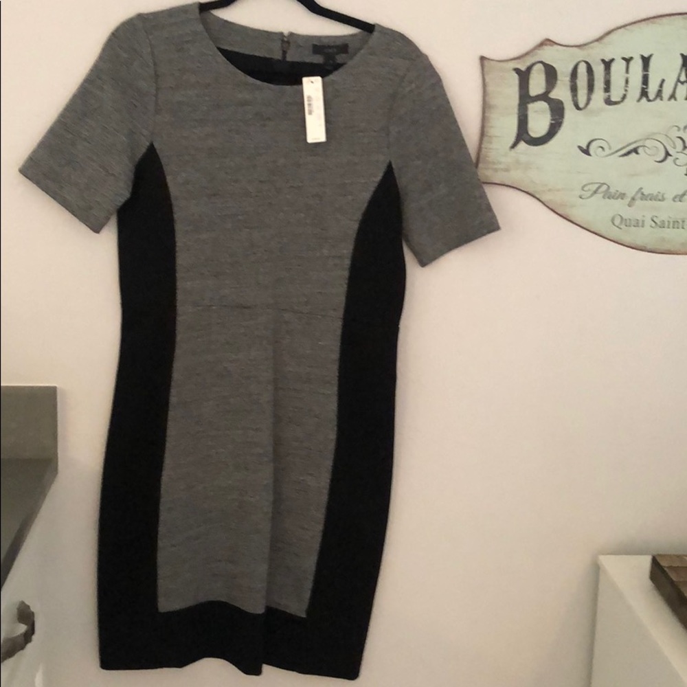 J crew black/grey midi dress